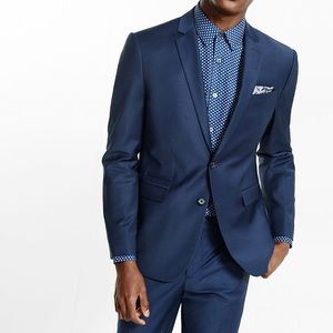Slim Navy Performance Wool Blend Suit Jacket